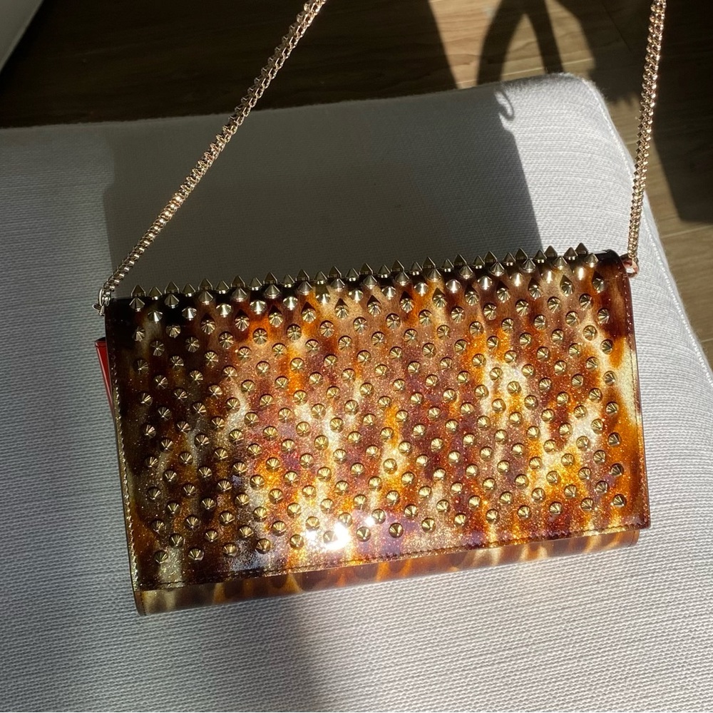 Christian Louboutin limited edition tortoise shell design with gold spikes